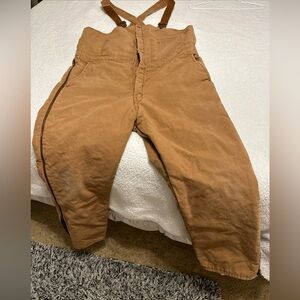 Walls Vtg ZERO-ZONE INSULATED CANVAS DUCK BIB OVERALLS SIDE ZIP Sz L 38-40